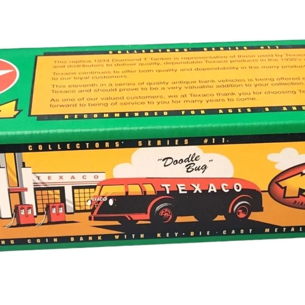 ERTL B195 1934 Texaco Diamond T Diecast Coin Bank MIB NOS Doodle Bug Toy Truck